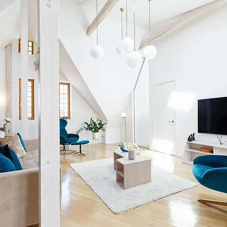 דירה Luxury 143M2 2-Bedroom Penthouse Loft With Ac & Elevator - Brivibas Street, Central Riga